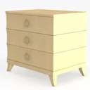 Fluted 3 Drawer Dresser Nightstand with Charging Left 45 Degree View