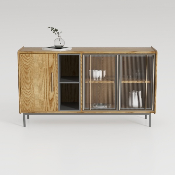 63&quot; Large Buffet Sideboard with LED Light, Storage