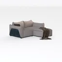 Tov Furniture Carraway Upcycled Chenille Loveseat  Right 45 Degree View