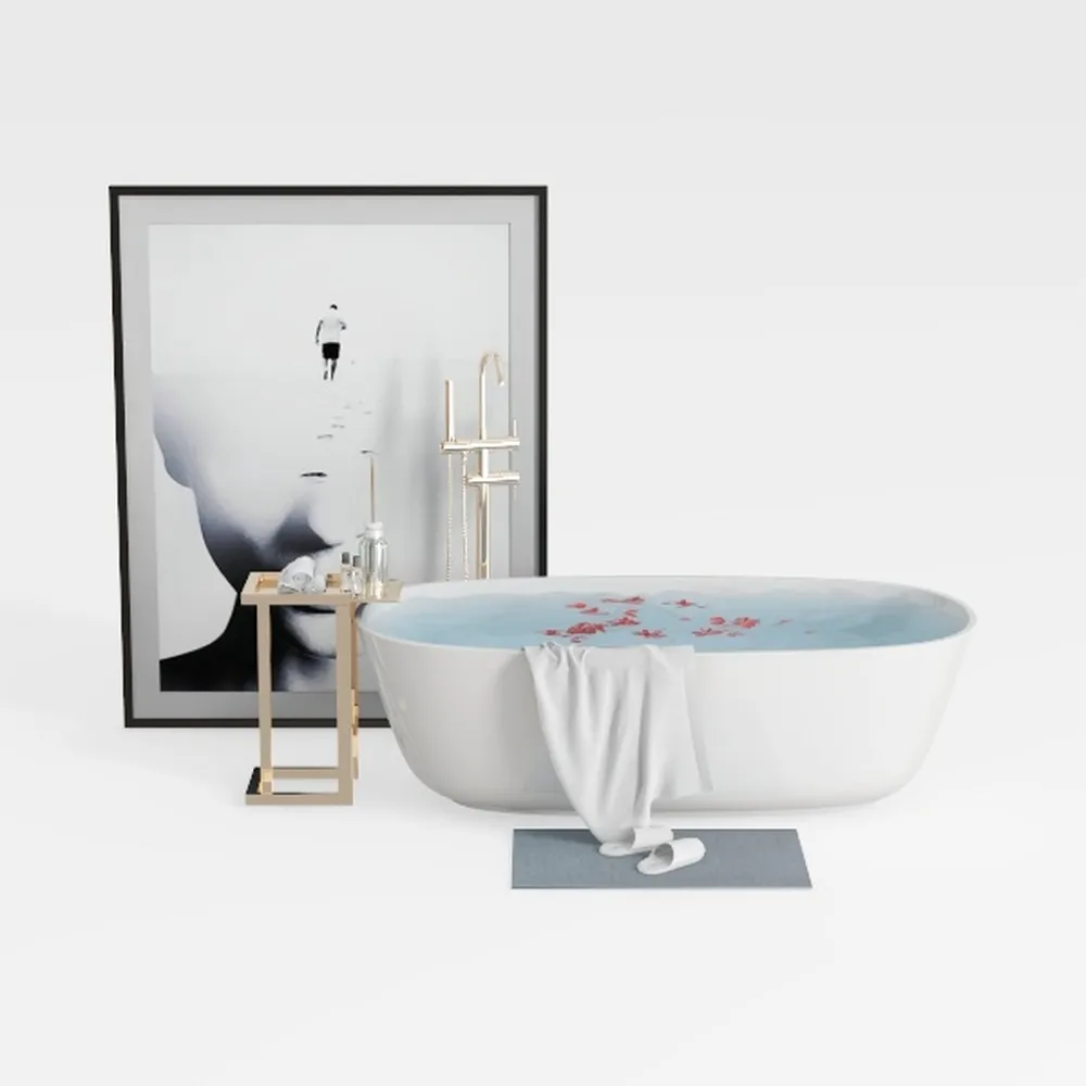 67'' Freestanding Solid Surface Resin Stone