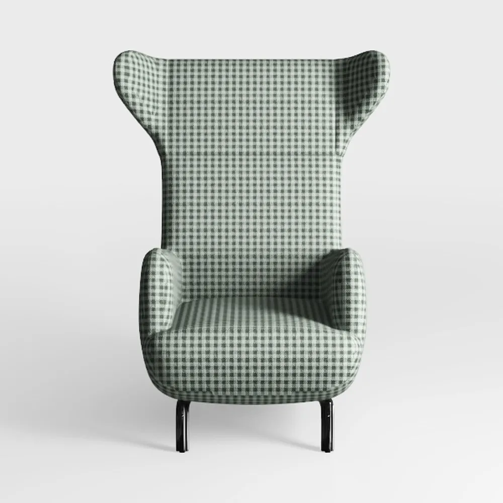 Beliani Poltrona imbottita in tessuto grigio