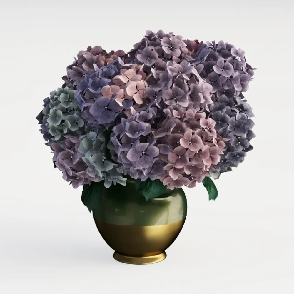 Hydrangea Artificial Flowers with Vase Fall Decor