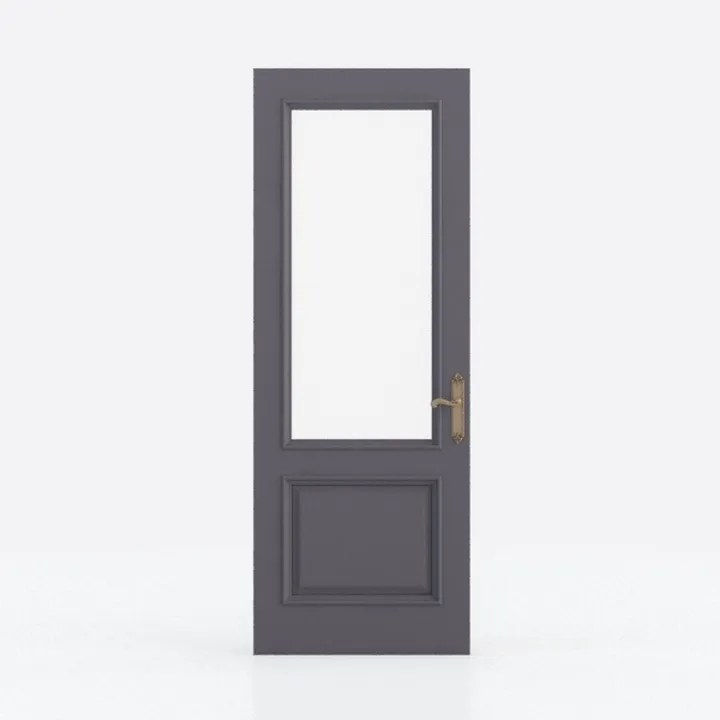 30" x 80" Frosted Glass Slab Door, 1-Lite Glass 