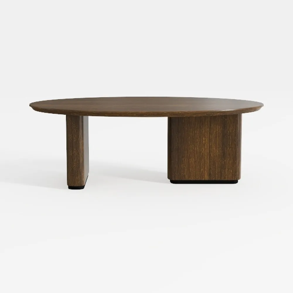 Acme Kasha Coffee Table in Travertine Top & Walnut