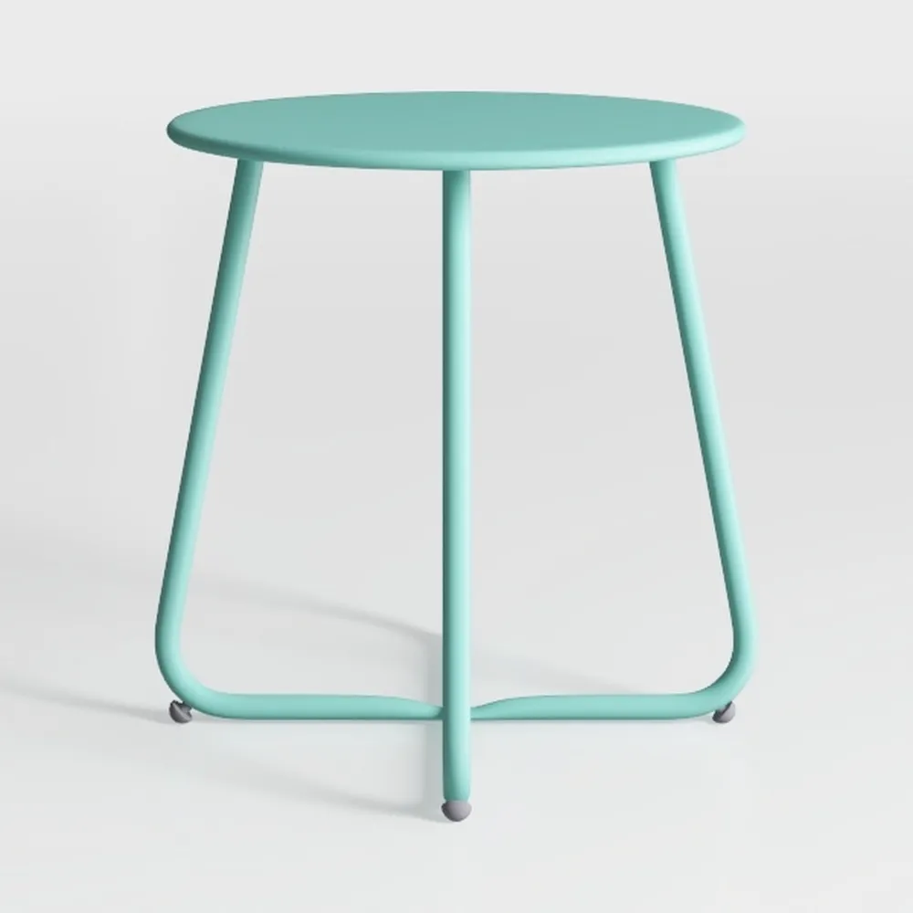 Peacock Blue Patio Side Table, 18" Weatherproof