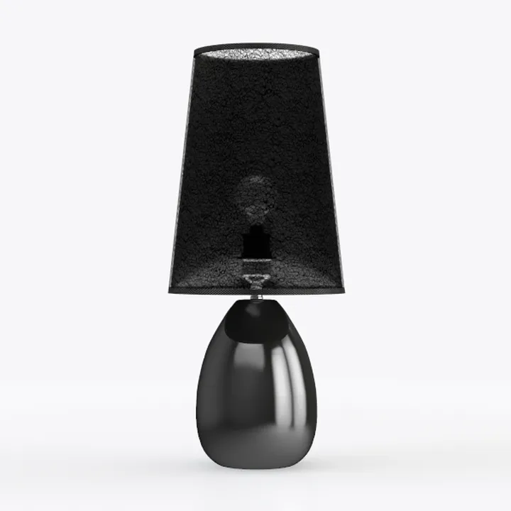 Modern Minimalist Black Metal Fabric Table Lamp 3D Model