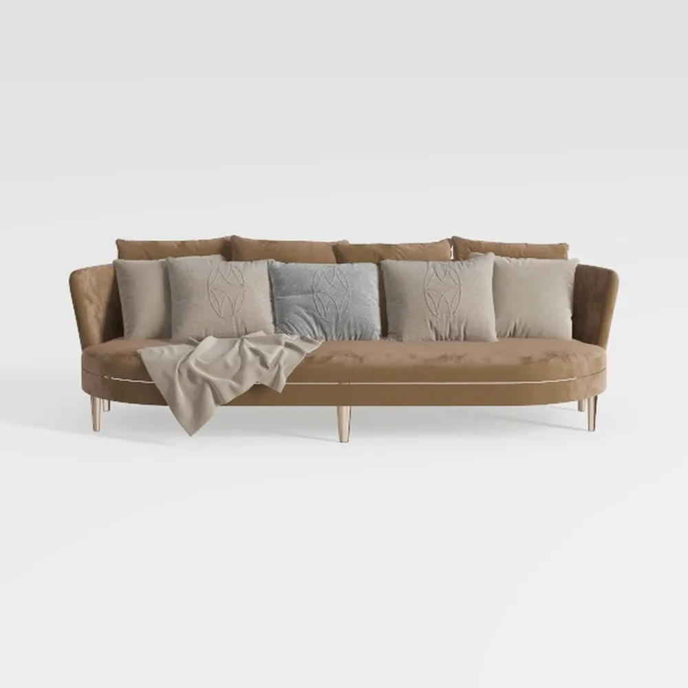 MICHAEL AMINI Camellia Field Chenille Sofa - Linen