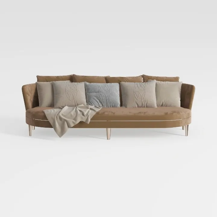 MICHAEL AMINI Camellia Field Chenille Sofa - Linen