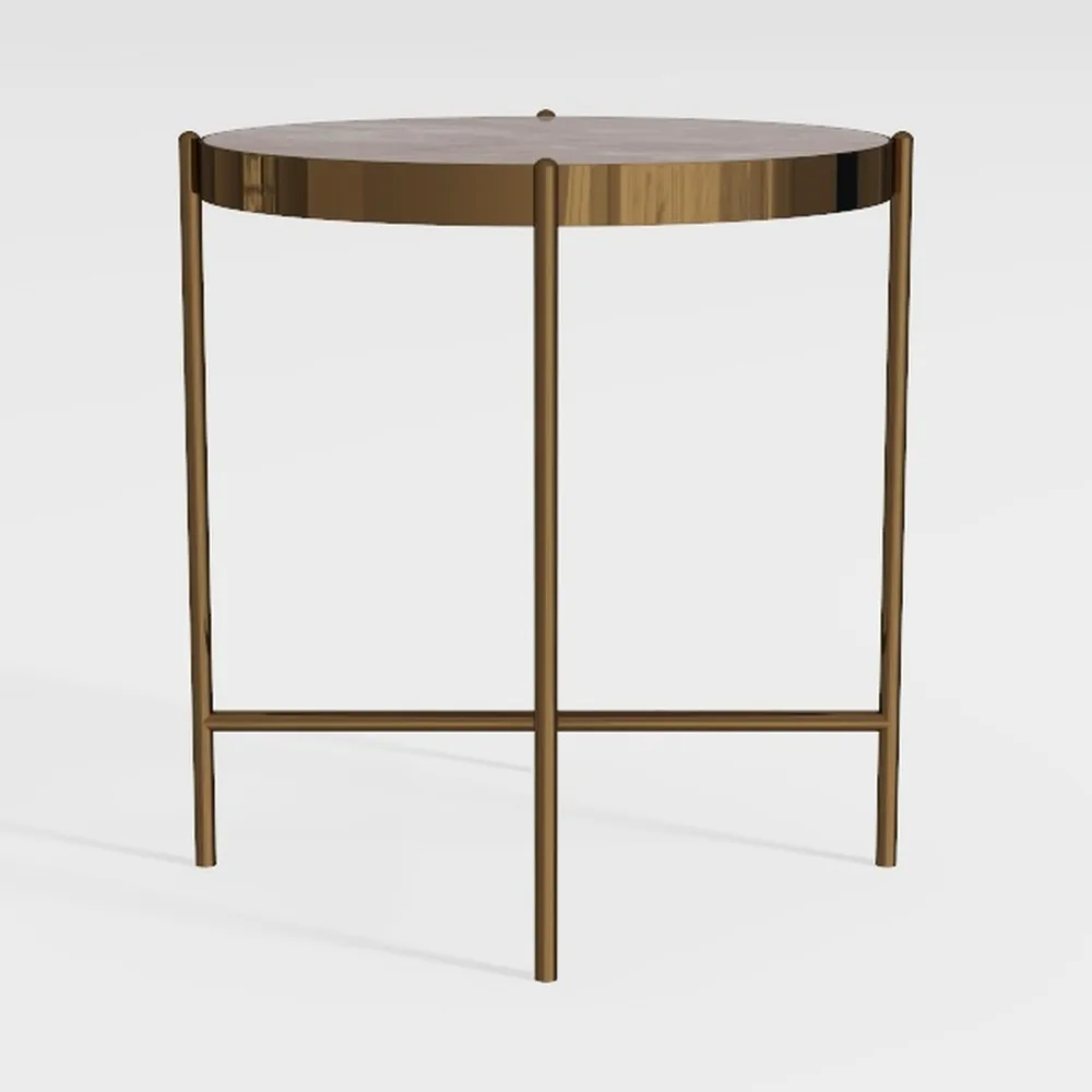 Kate and Laurel Celia Modern Glam Round Metal Coff