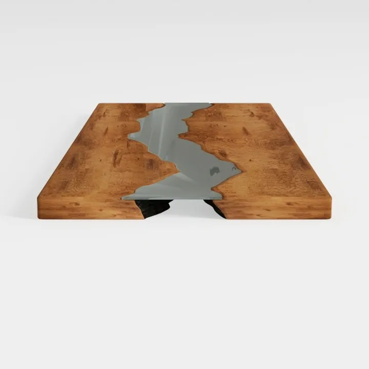 Large Luxury Office Desk, Live Edge Color River