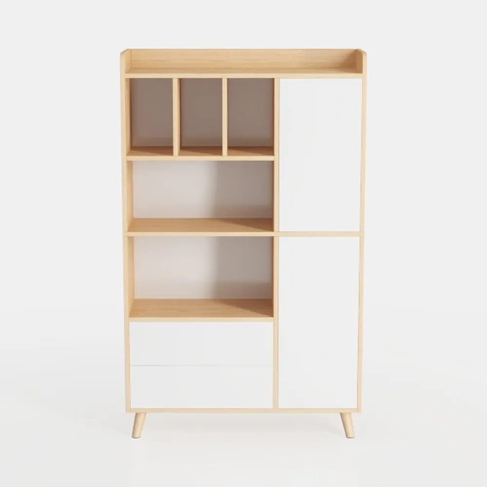 Cubby Shelf Bookcase with Doors - Wooden 11 Cube