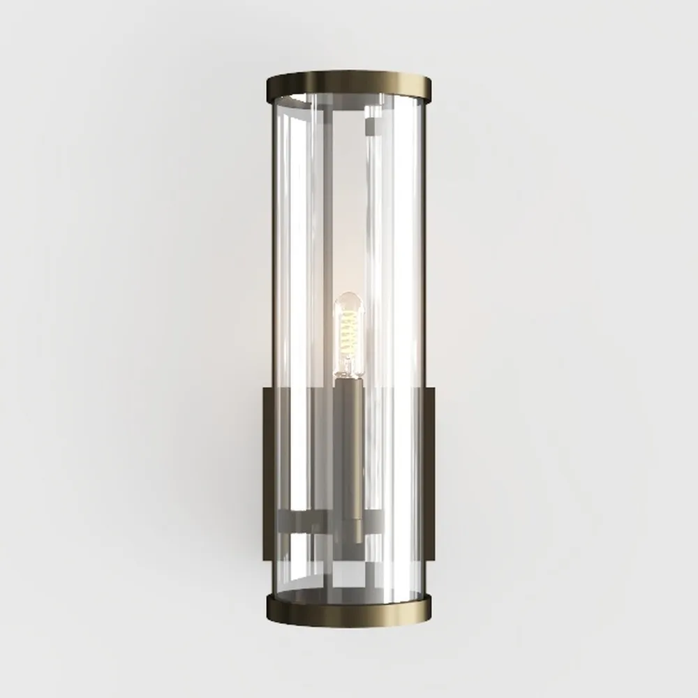 Modern Wall Sconces with Striped Amber Glass