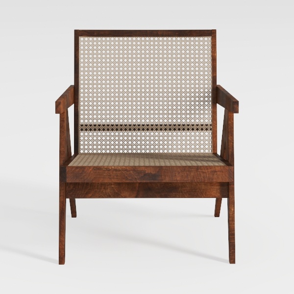 Tangkula Teak Wooden Chair, Mid Century Modern Acc