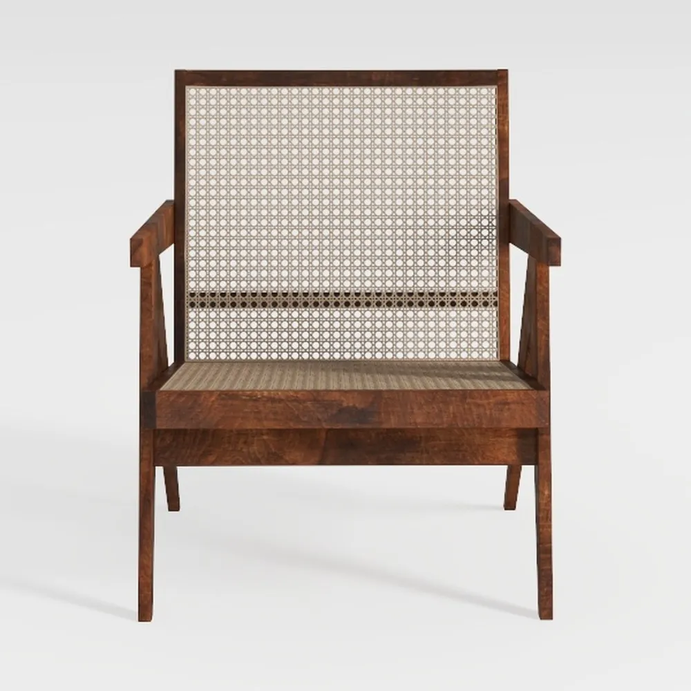 Tangkula Teak Wooden Chair, Mid Century Modern Acc