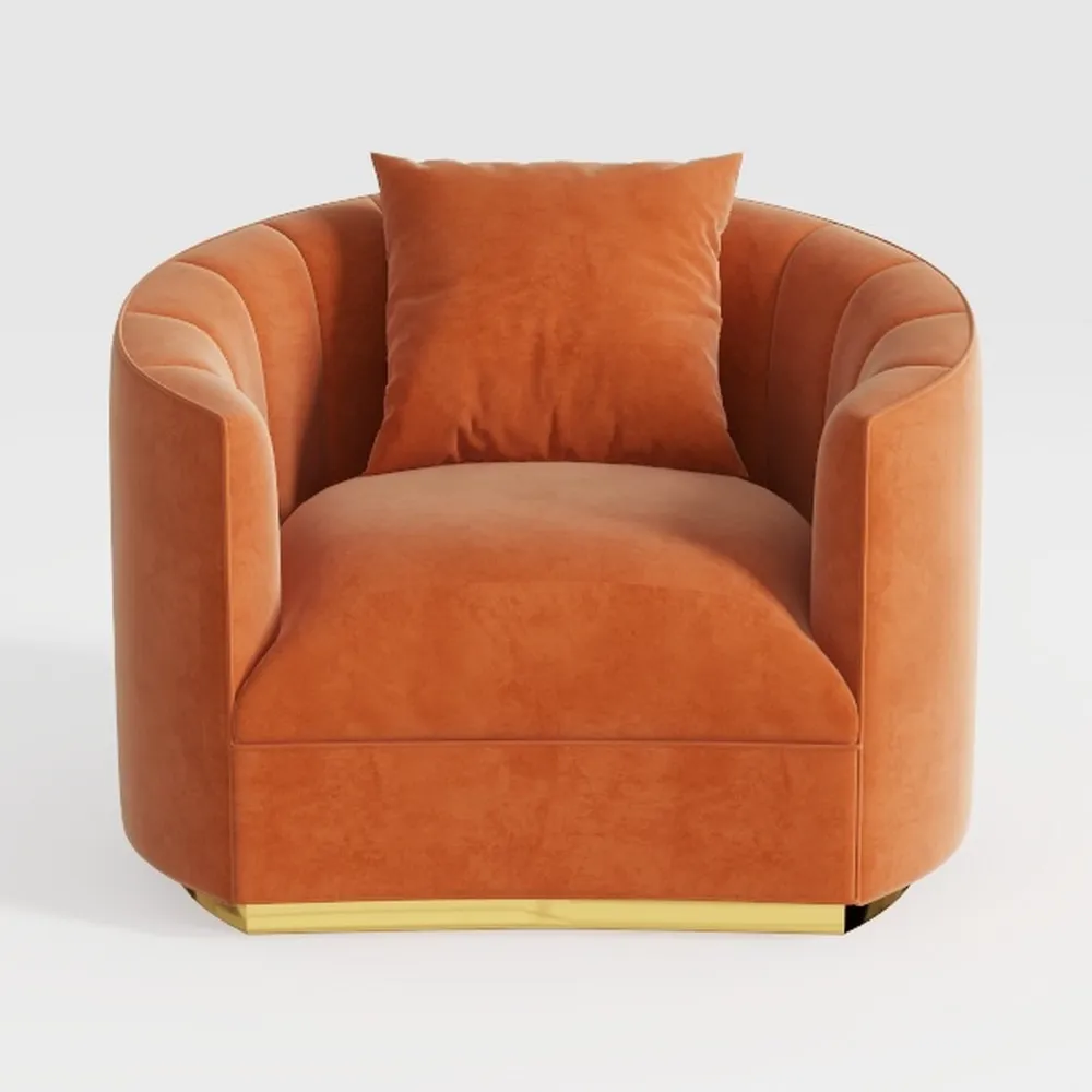 Accent Barrel Chairs for Living Room, Elegant Arm