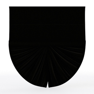 Minimalist Black Velvet Pleated Window Valance 3D Model