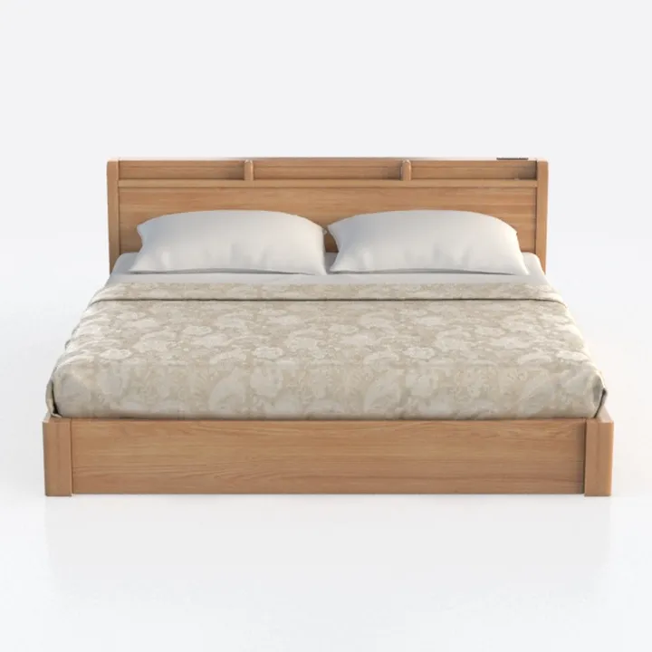 BOWERY HILL Modern Wood Queen Panel Platform Bed i
