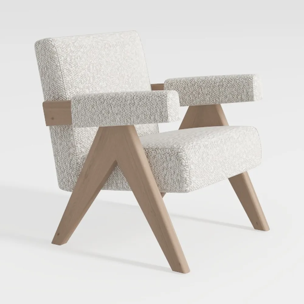 INZOY Mid Century Modern Accent Chair with Wood