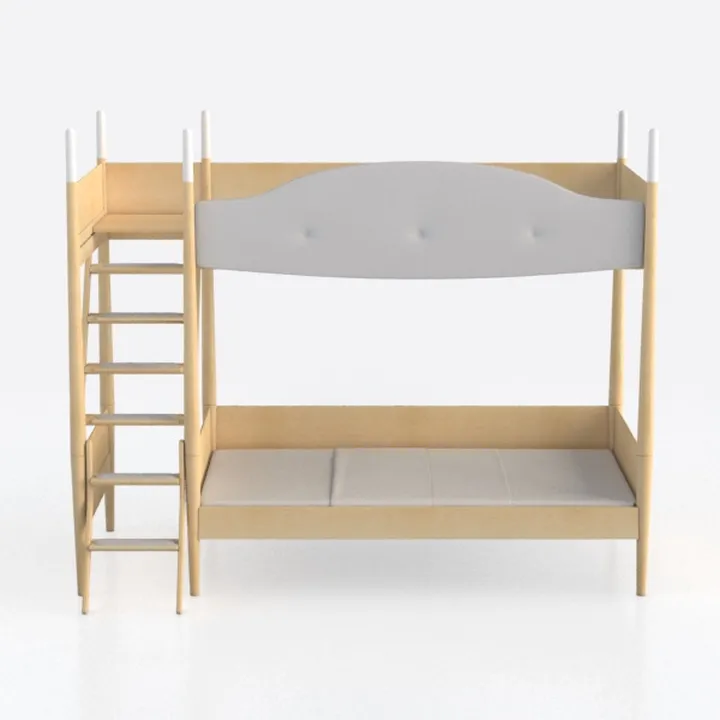 Babyletto Tiptoe Bunk Bed in White and Washed Natu
