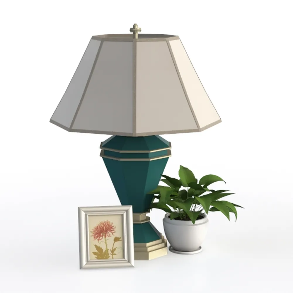 White 27" Flower and Bird Ceramics Table Lamp