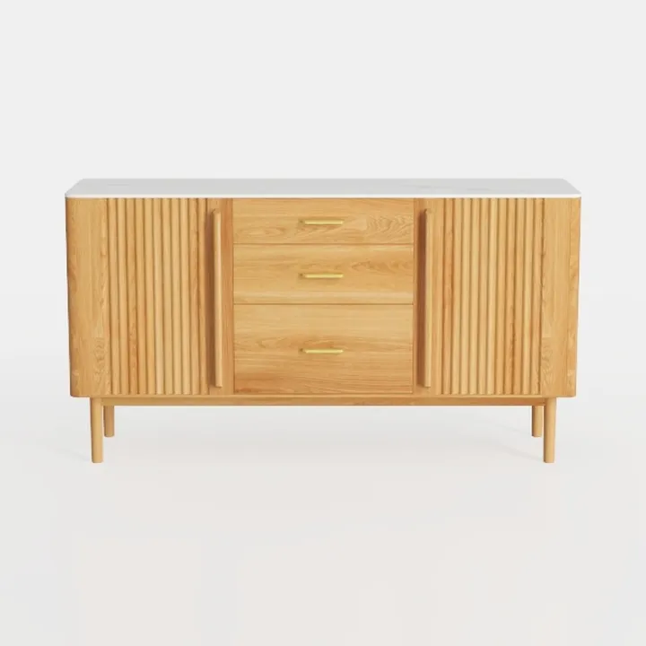 Luxury Fluted Cabinet Sideboard,55'' Large Buffet