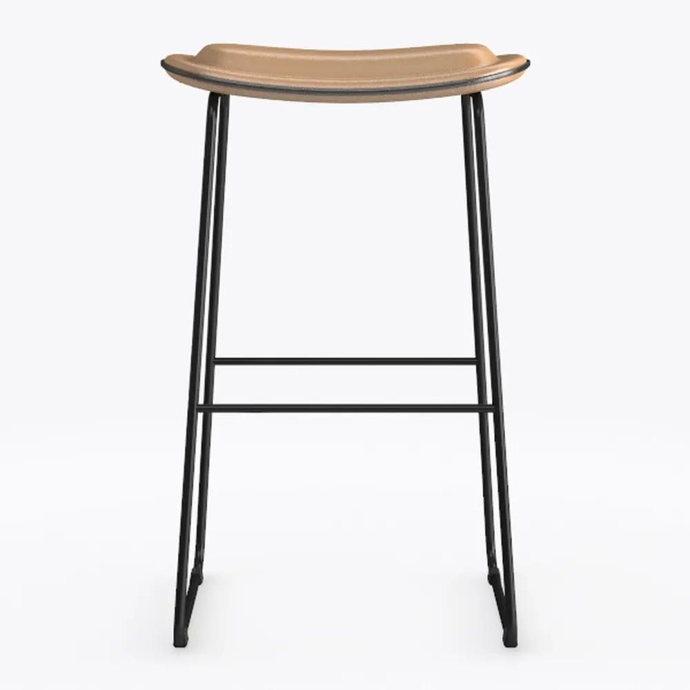 30.5 in. Chestnut Backless Metal Counter Height Ba