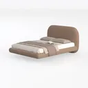 Tov Furniture Bara Cream Textured Velvet King Bed Left 45 Degree View