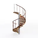 European spiral staircase Left 45 Degree View
