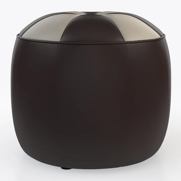 DOMO. collection Sgabello imbottito Molina moderno rotondo in tessuto Teddy, poggiapiedi, poggiapiedi, sgabello da divano, set 75 x 75 x 42 cm (larghezza x profondità x altezza), tortora