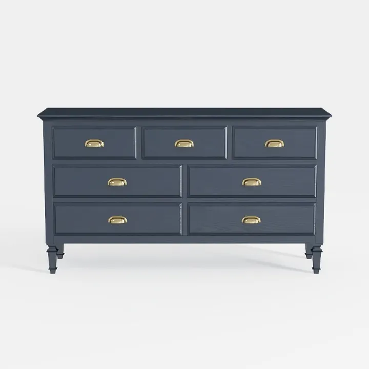 Black Dresser, Farmhouse 6 Drawer Dresser for