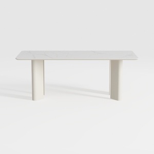Akate Ceramic Top and Natural Double Pedestal Dini