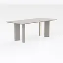 Akate Ceramic Top and Natural Double Pedestal Dini Right 45 Degree View