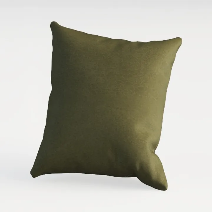 Minimalist Olive Fabric Throw Pillow 3D Model
