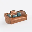 DESIGNER97 66" Chesterfield Faux Leather Sofa, Hig Right 45 Degree View