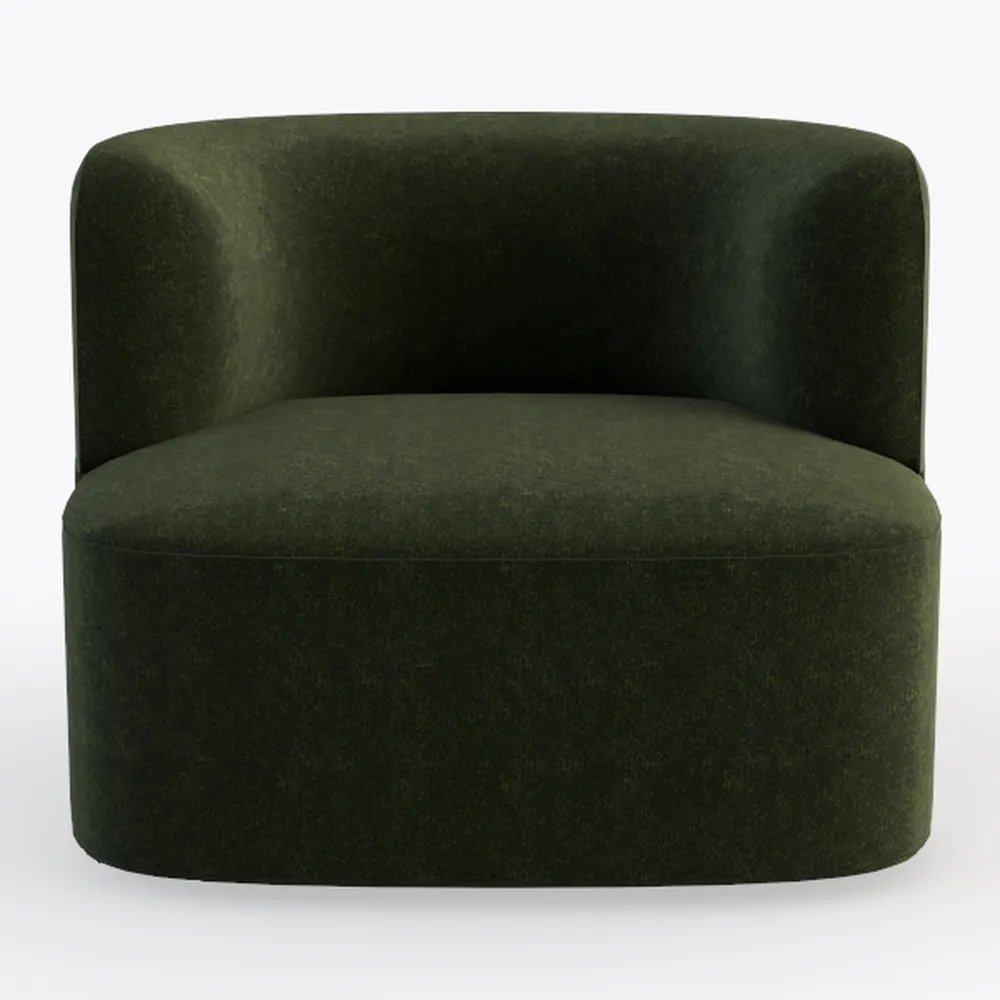 Swivel Accent Chair, Chenille Barrel Chair for