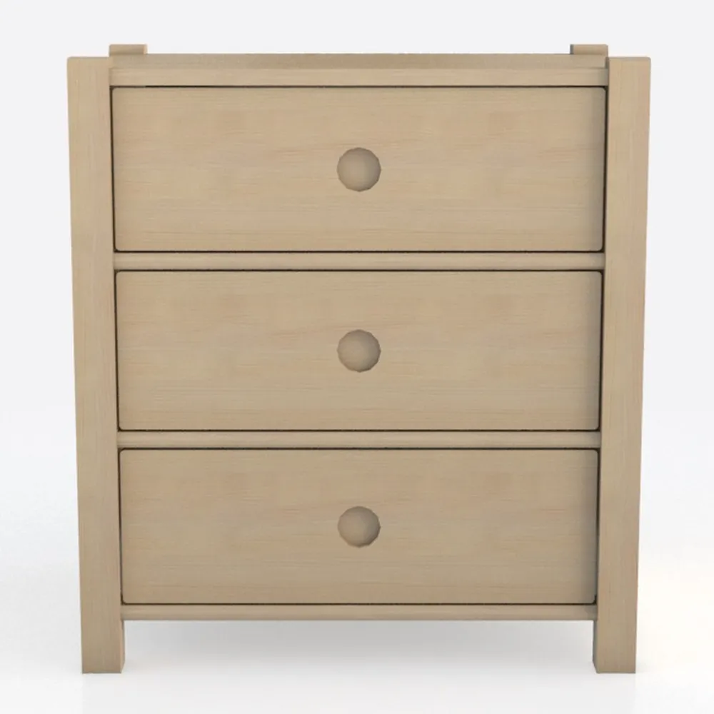 Dynarex Three-Drawer Night Stand - Bedside Table