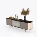 TV cabinet-Light Luxury Left 45 Degree View