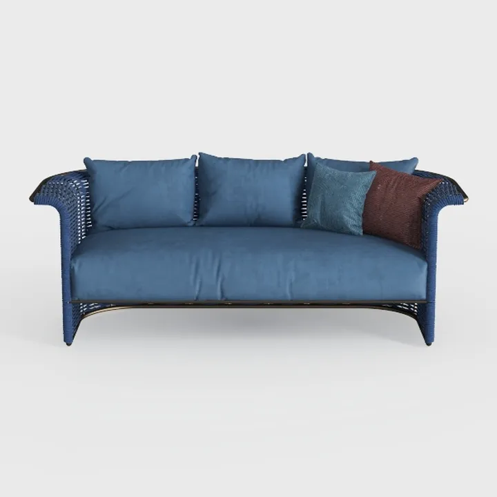 Manbo Wicker Aluminum Outdoor Sofa Couch with Acry