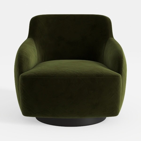 P PURLOVE 360°Swivel Chair, 29.9&quot; Accent Barrel