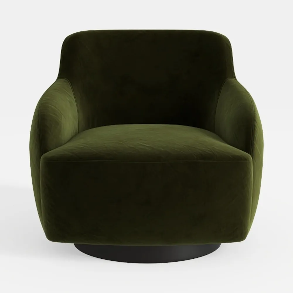 P PURLOVE 360°Swivel Chair, 29.9" Accent Barrel