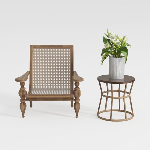 MAXPRIME 3 Pieces Outdoor Wicker Rocking Chairs