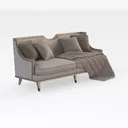 EBELLO Fabric Loveseat Sofa Couch for Living Room, Right 45 Degree View