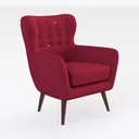 Accent Chair, Mid-Century Modern Velvet Fabric Right 45 Degree View