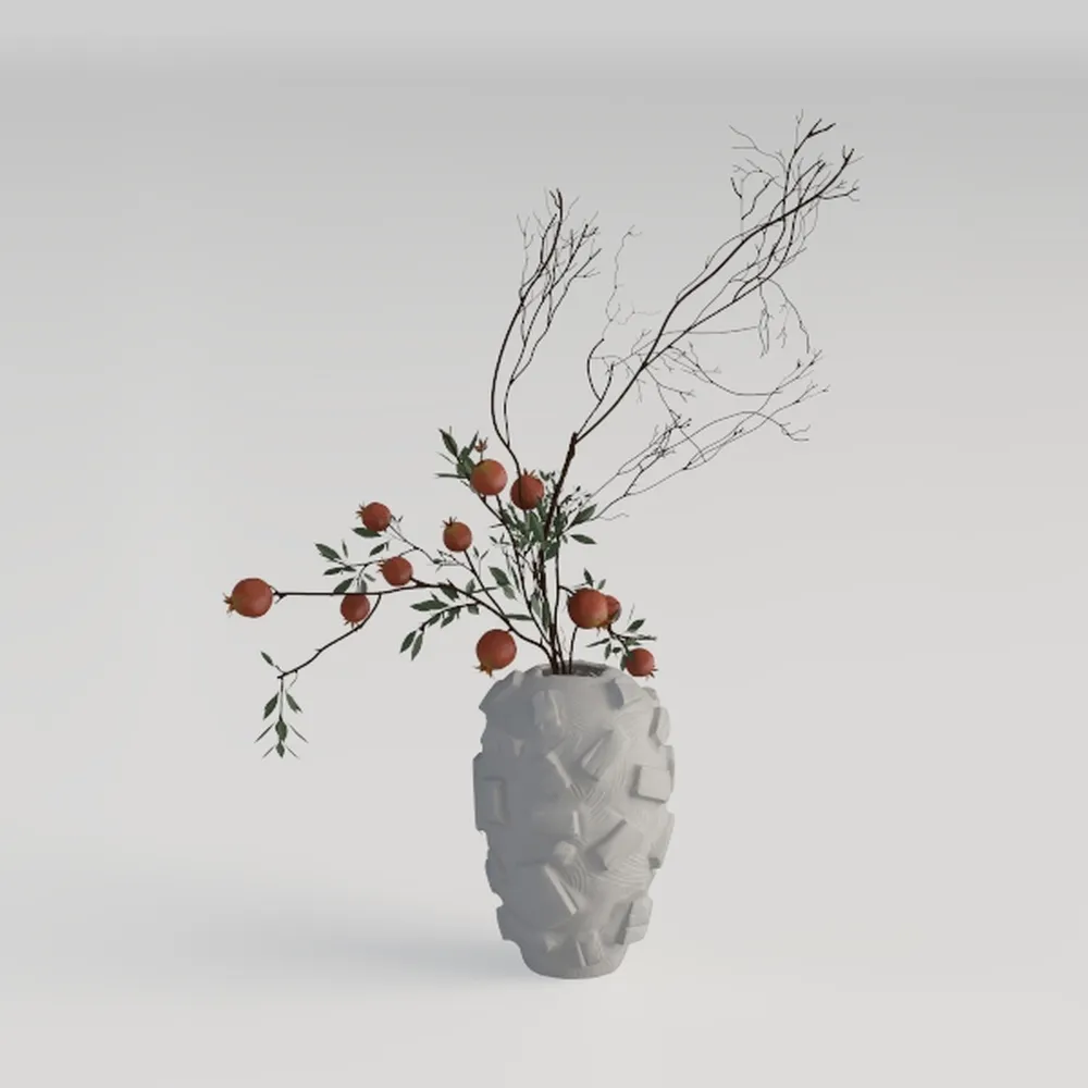 9.25" Tall Blue and White Vase Flower Decorative