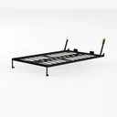 Full Size Metal Bed Frame with Headboard  Left 45 Degree View