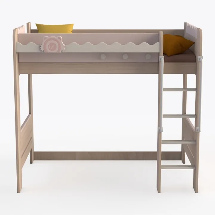 Bonnlo Low Loft Bed Full Size with Inclined Stairs