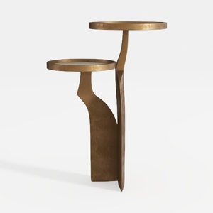 LITTLE TREE Solid Wood Round End Table, C-Shaped