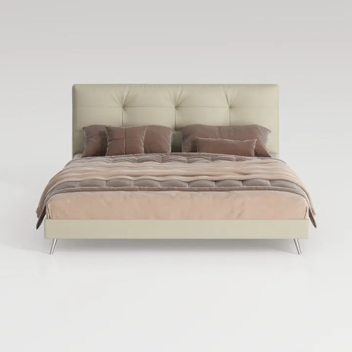 Modern Minimalist Tufted Upholstered King Size Bed 3D Model