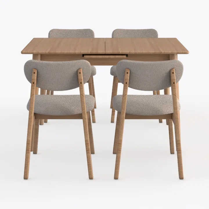 VKNOW Wooden Dining Chairs Set of 4, Modern Fabric