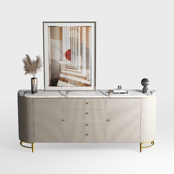 White TV Stand Fits TVs up to 80 to 85 in.